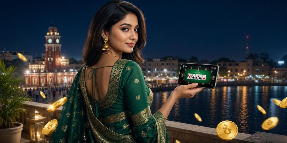 রংপুরে শাড়ি পরা একজন নারী 24 tbajee - তে তিন পাত্তি খেলছেন